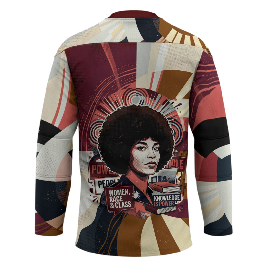 Angela Davis Black History Rights Activism Hockey Jersey Abstract Geometric Pop Art Retro Civil Rights