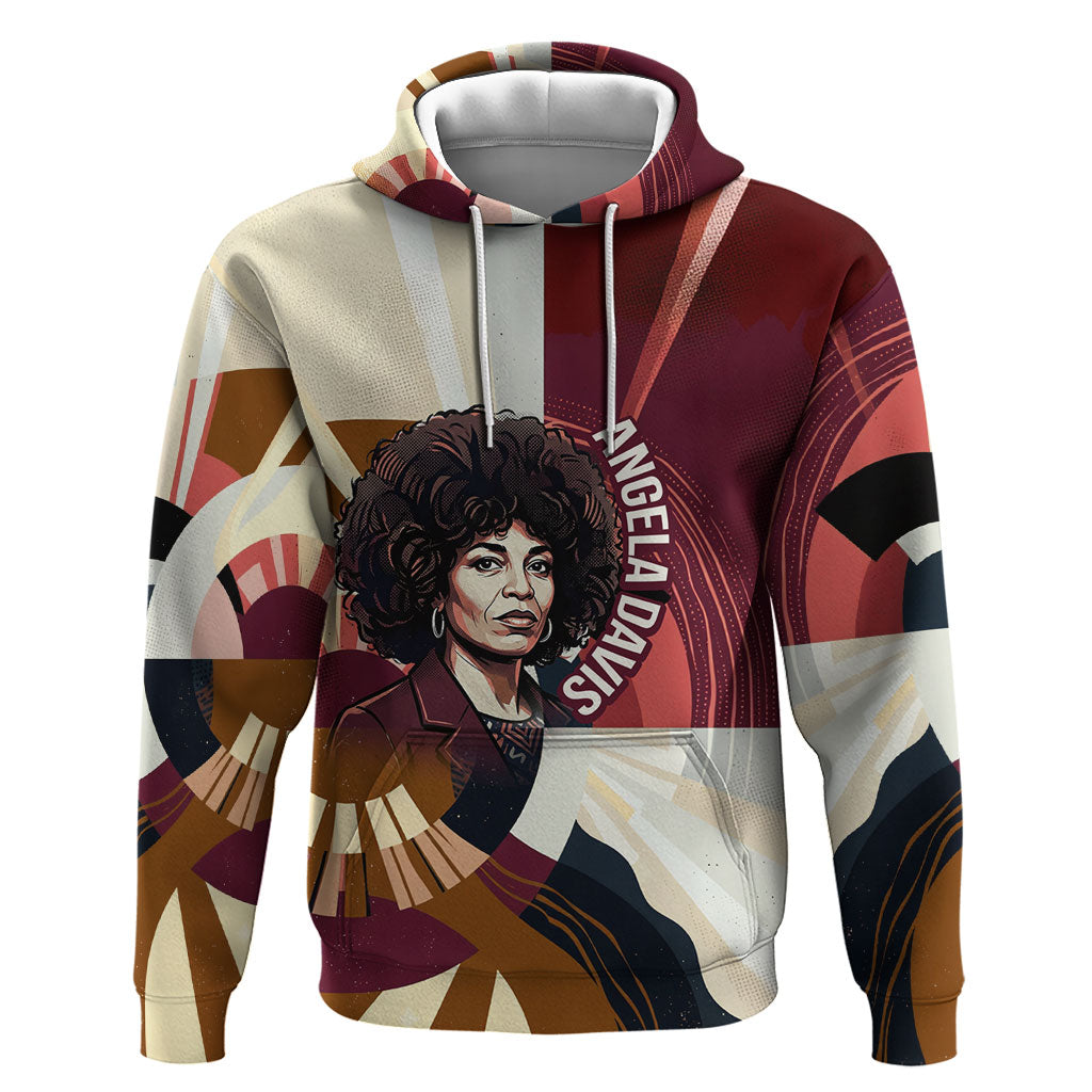 Angela Davis Black History Rights Activism Hoodie Abstract Geometric Pop Art Retro Civil Rights
