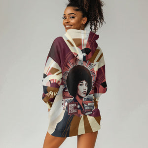 Angela Davis Black History Rights Activism Hoodie Dress Abstract Geometric Pop Art Retro Civil Rights