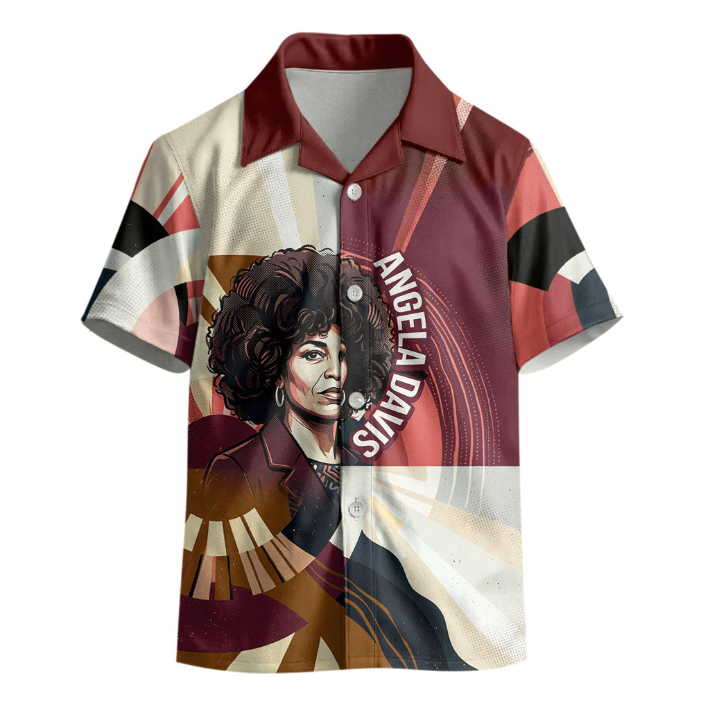 Angela Davis Black History Rights Activism Kid Hawaiian Shirt Abstract Geometric Pop Art Retro Civil Rights