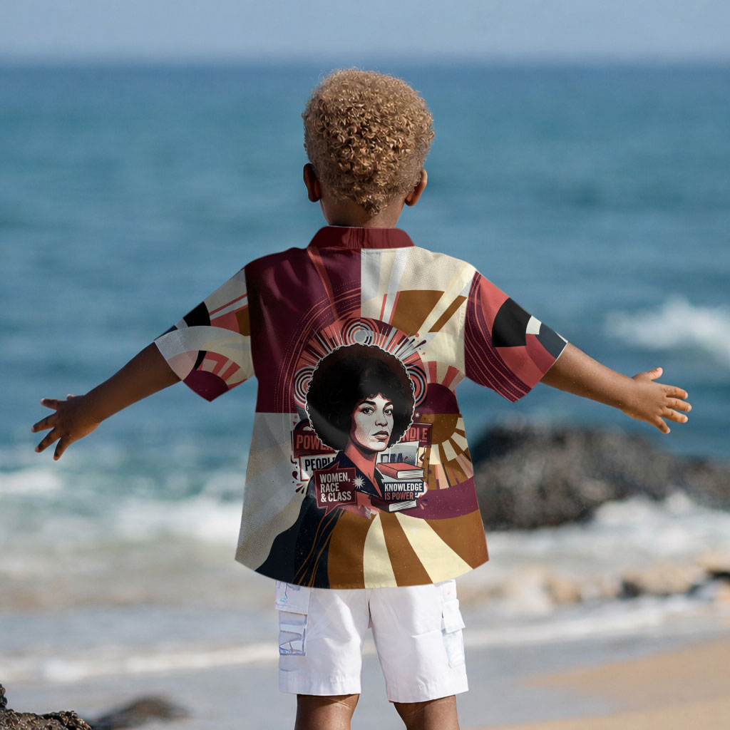 Angela Davis Black History Rights Activism Kid Hawaiian Shirt Abstract Geometric Pop Art Retro Civil Rights