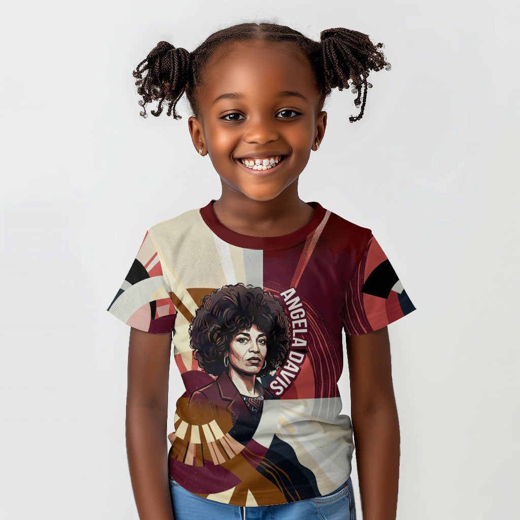 Angela Davis Black History Rights Activism Kid T shirt Abstract Geometric Pop Art Retro Civil Rights