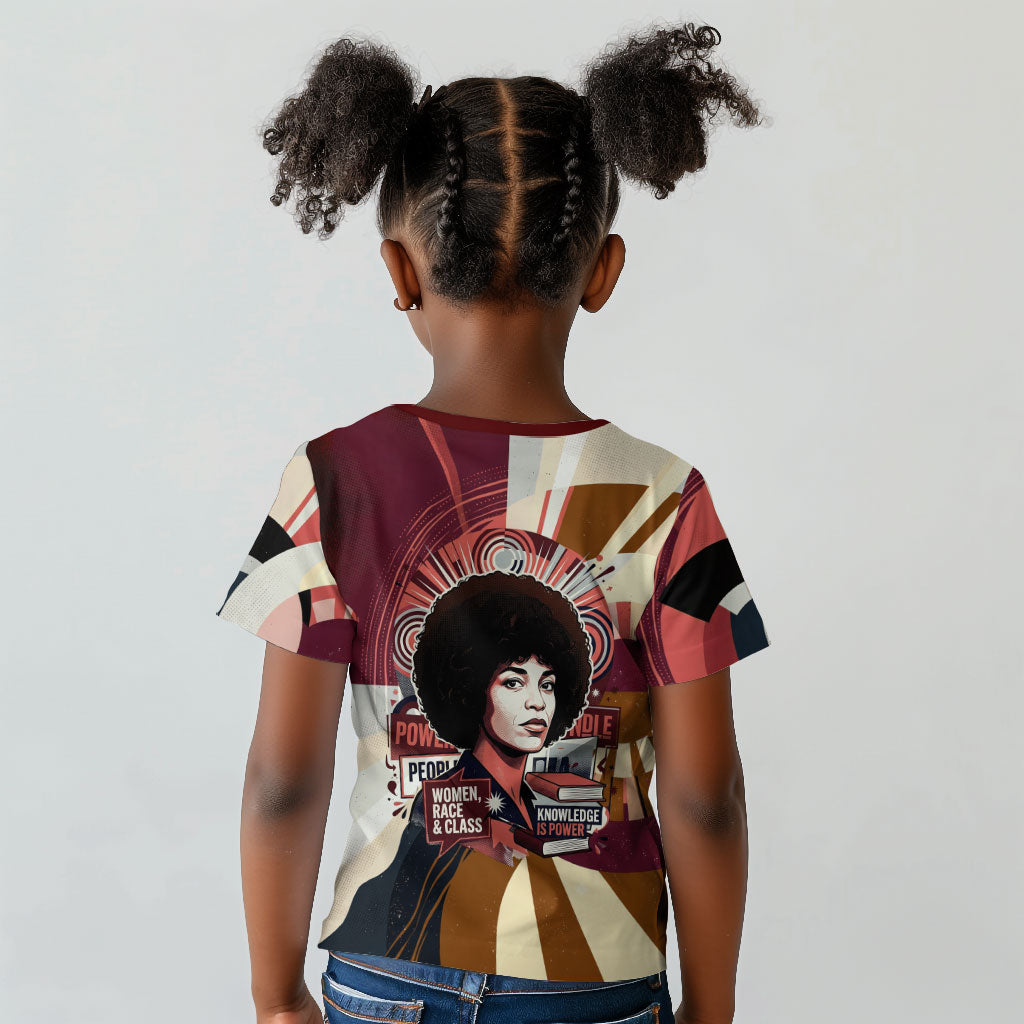 Angela Davis Black History Rights Activism Kid T shirt Abstract Geometric Pop Art Retro Civil Rights