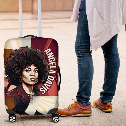 Angela Davis Black History Rights Activism Luggage Cover Abstract Geometric Pop Art Retro Civil Rights