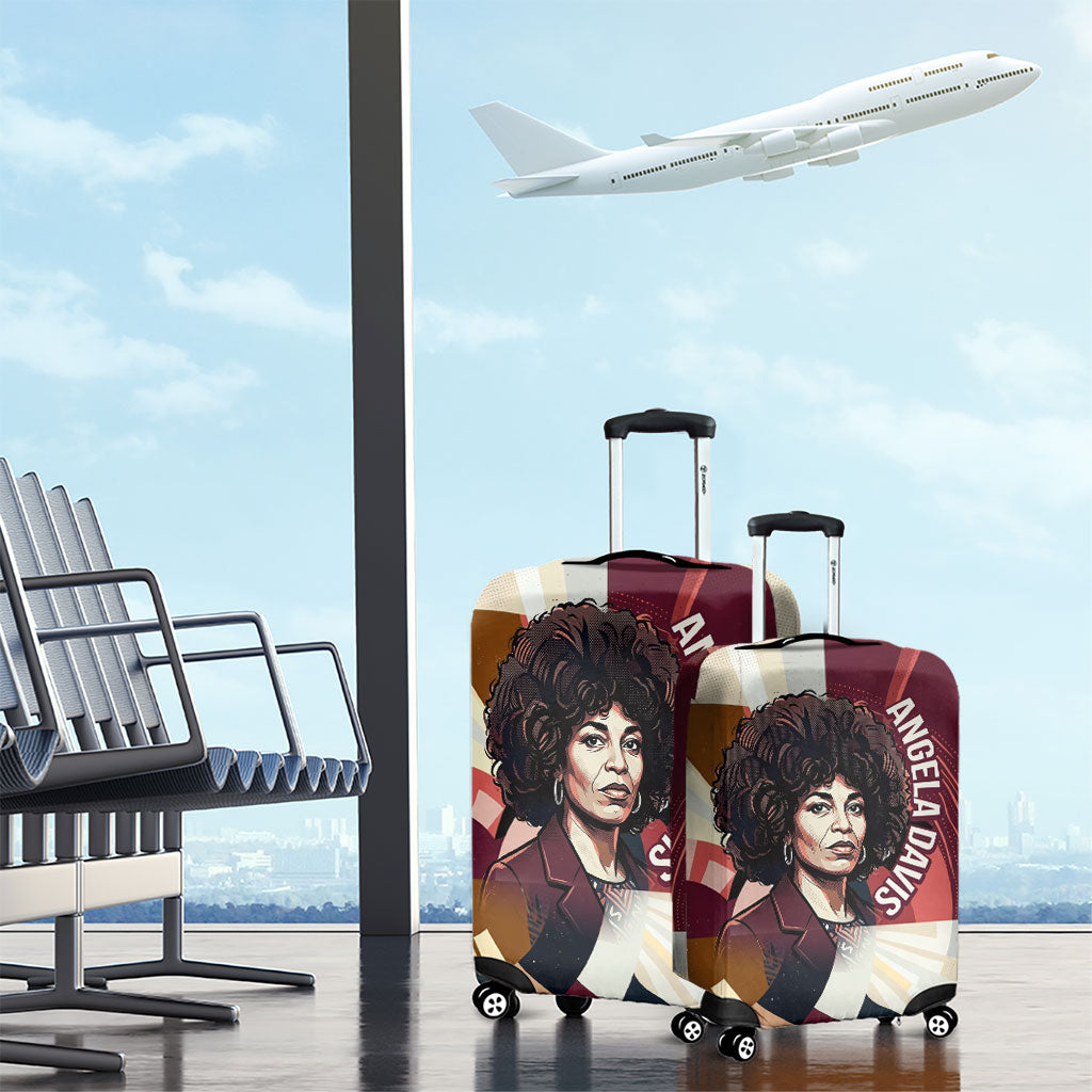 Angela Davis Black History Rights Activism Luggage Cover Abstract Geometric Pop Art Retro Civil Rights