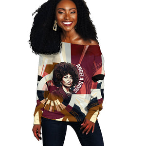Angela Davis Black History Rights Activism Off Shoulder Sweater Abstract Geometric Pop Art Retro Civil Rights