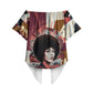 Angela Davis Black History Rights Activism Off Shoulder Wrap Waist Top Abstract Geometric Pop Art Retro Civil Rights