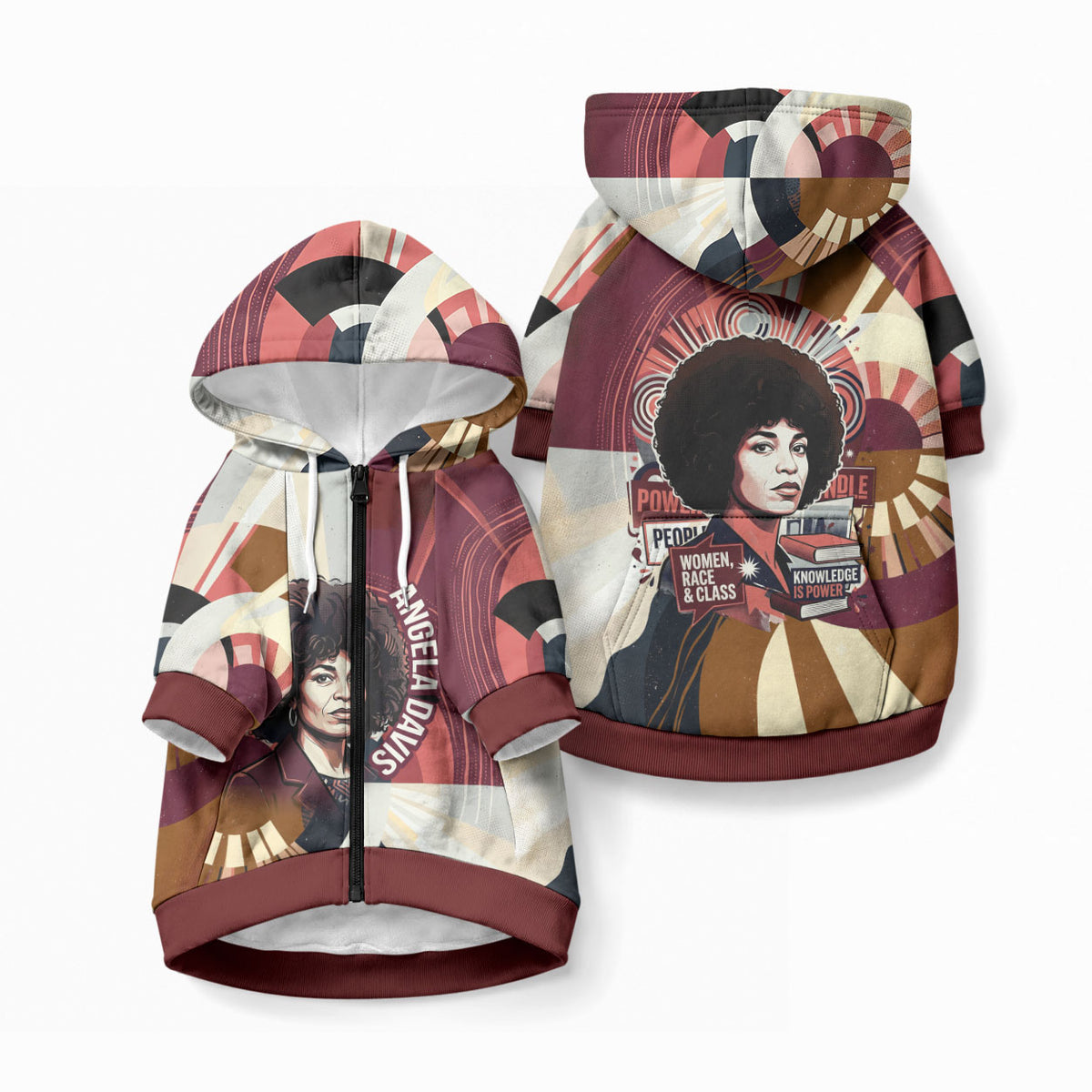 Angela Davis Black History Rights Activism Pet Hoodie Abstract Geometric Pop Art Retro Civil Rights