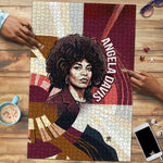 Angela Davis Black History Rights Activism Puzzle Abstract Geometric Pop Art Retro Civil Rights