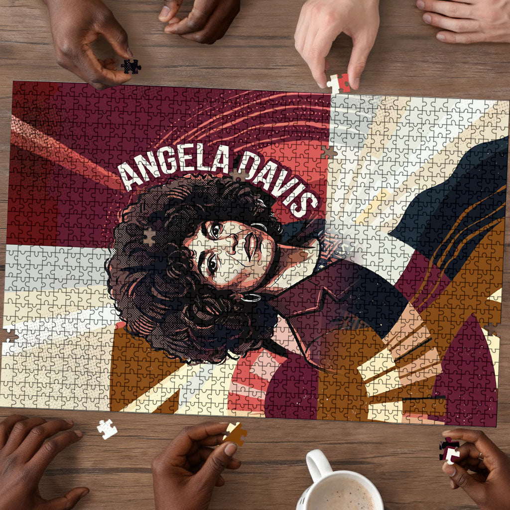 Angela Davis Black History Rights Activism Puzzle Abstract Geometric Pop Art Retro Civil Rights
