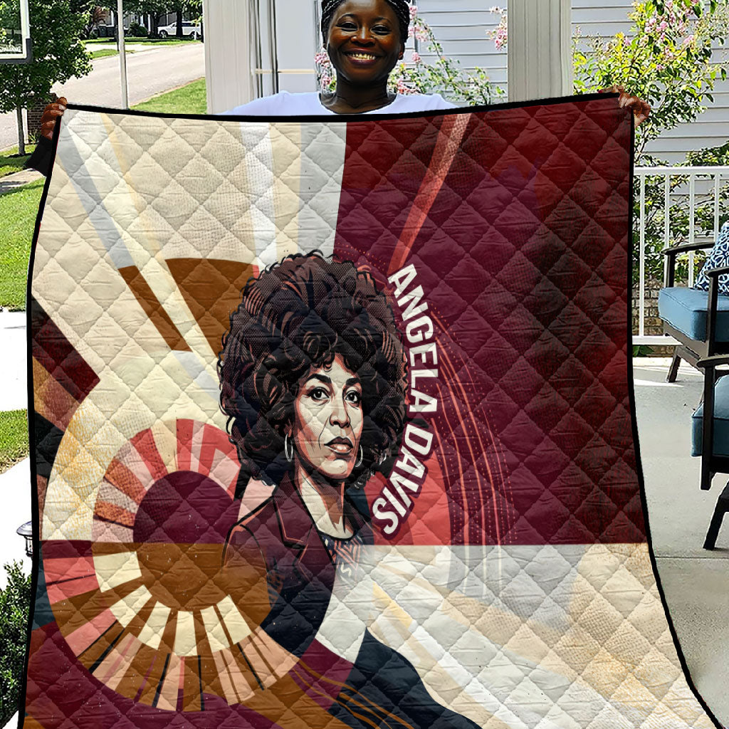 Angela Davis Black History Rights Activism Quilt Abstract Geometric Pop Art Retro Civil Rights