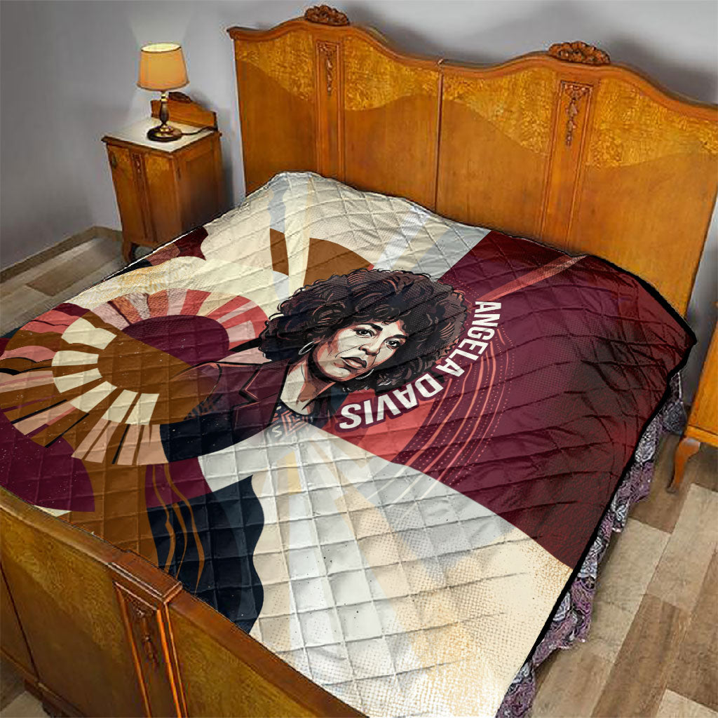 Angela Davis Black History Rights Activism Quilt Abstract Geometric Pop Art Retro Civil Rights