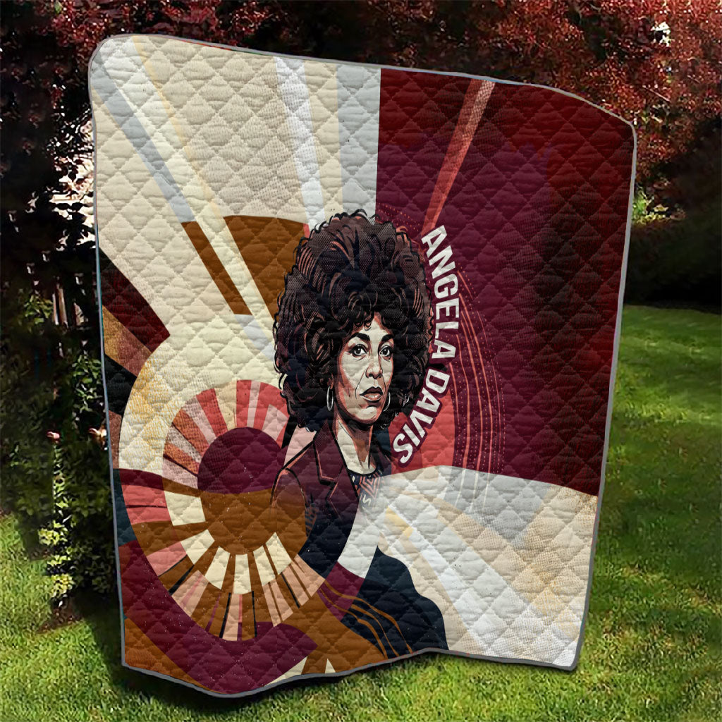 Angela Davis Black History Rights Activism Quilt Abstract Geometric Pop Art Retro Civil Rights