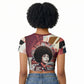 Angela Davis Black History Rights Activism Raglan Cropped T shirt Abstract Geometric Pop Art Retro Civil Rights