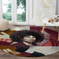 Angela Davis Black History Rights Activism Round Carpet Abstract Geometric Pop Art Retro Civil Rights