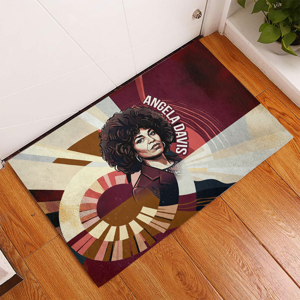 Angela Davis Black History Rights Activism Rubber Doormat Abstract Geometric Pop Art Retro Civil Rights