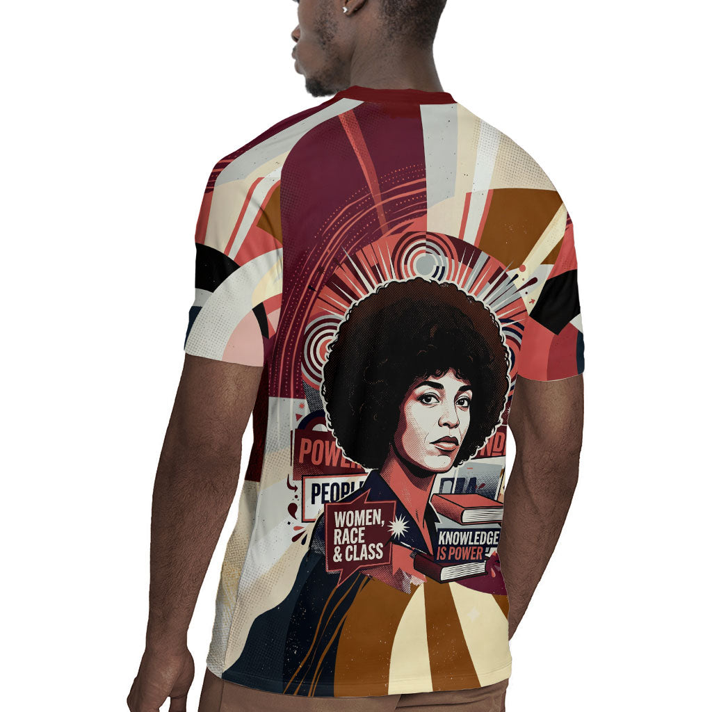 Angela Davis Black History Rights Activism Rugby Jersey Abstract Geometric Pop Art Retro Civil Rights