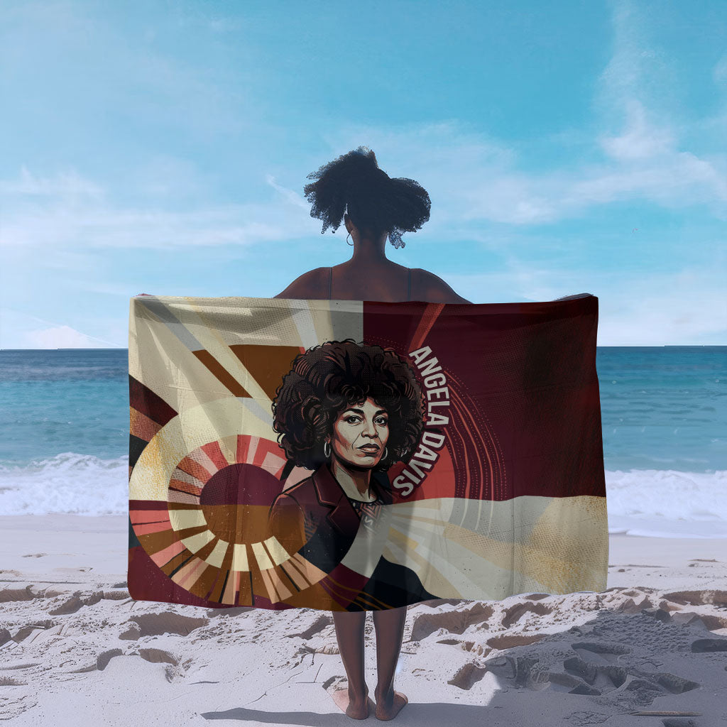 Angela Davis Black History Rights Activism Sarong Abstract Geometric Pop Art Retro Civil Rights