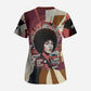 Angela Davis Black History Rights Activism Scrub Top Abstract Geometric Pop Art Retro Civil Rights