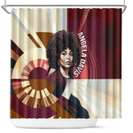 Angela Davis Black History Rights Activism Shower Curtain Abstract Geometric Pop Art Retro Civil Rights