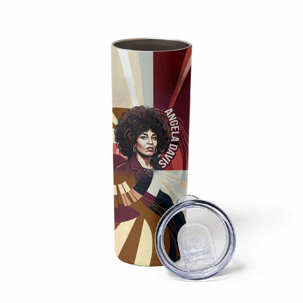Angela Davis Black History Rights Activism Skinny Tumbler Abstract Geometric Pop Art Retro Civil Rights