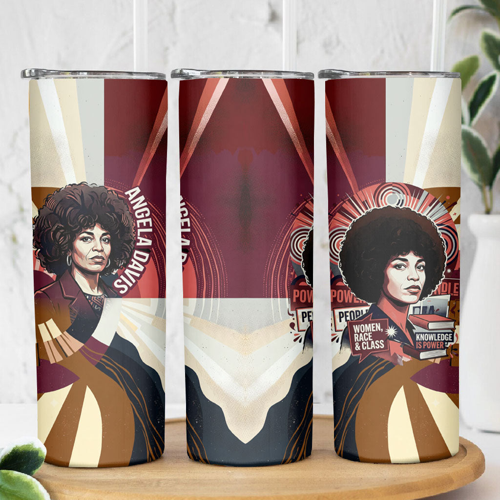 Angela Davis Black History Rights Activism Skinny Tumbler Abstract Geometric Pop Art Retro Civil Rights
