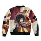 Angela Davis Black History Rights Activism Sleeve Zip Bomber Jacket Abstract Geometric Pop Art Retro Civil Rights