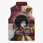 Angela Davis Black History Rights Activism Sleeveless Puffer Jacket Abstract Geometric Pop Art Retro Civil Rights