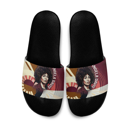 Angela Davis Black History Rights Activism Slide Sandals Abstract Geometric Pop Art Retro Civil Rights