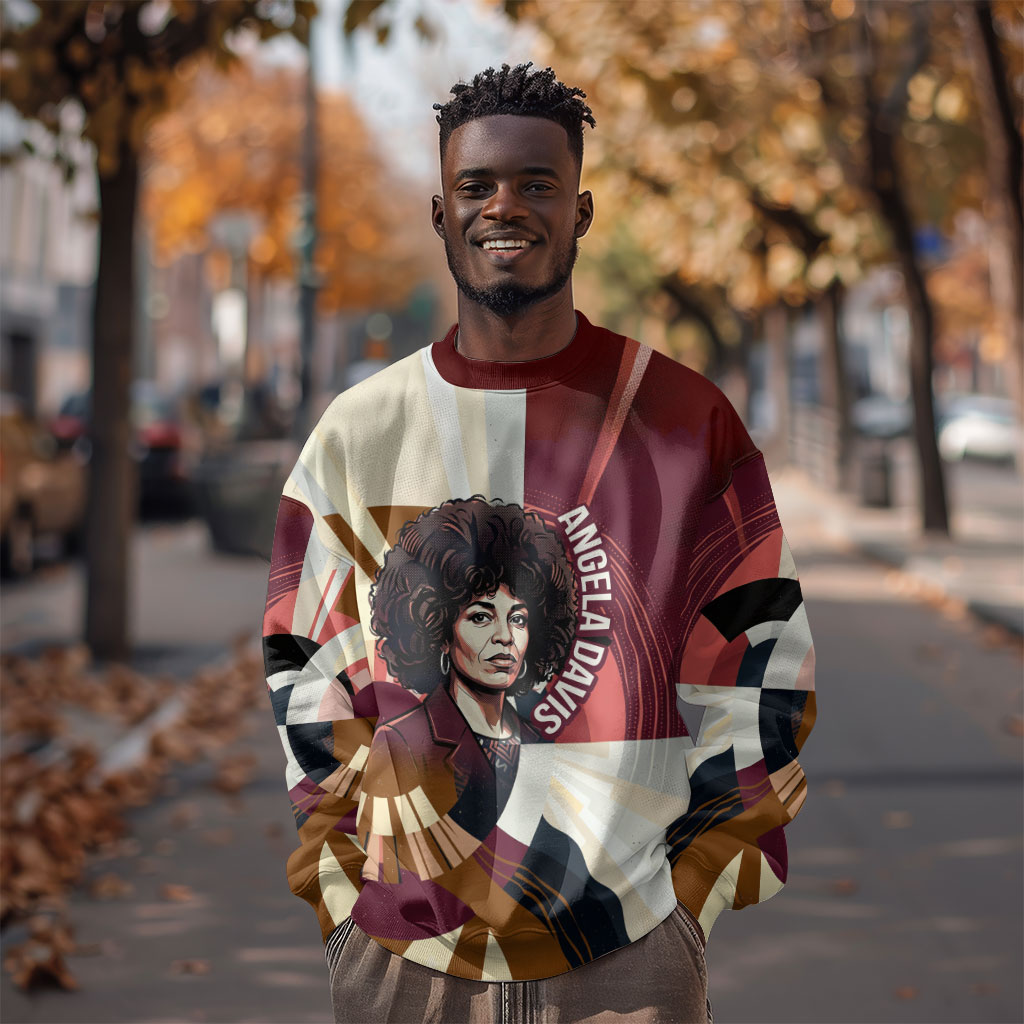 Angela Davis Black History Rights Activism Sweatshirt Abstract Geometric Pop Art Retro Civil Rights