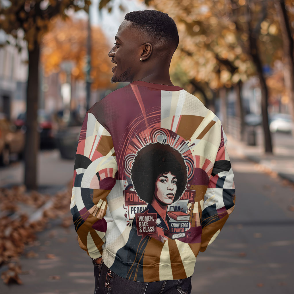 Angela Davis Black History Rights Activism Sweatshirt Abstract Geometric Pop Art Retro Civil Rights