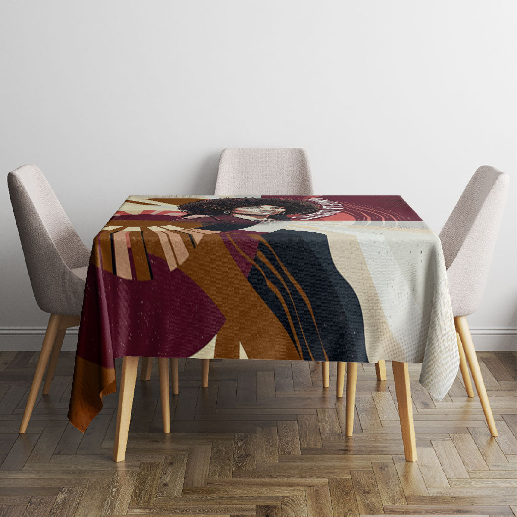 Angela Davis Black History Rights Activism Tablecloth Abstract Geometric Pop Art Retro Civil Rights