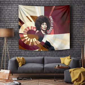Angela Davis Black History Rights Activism Tapestry Abstract Geometric Pop Art Retro Civil Rights