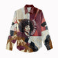 Angela Davis Black History Rights Activism Women Casual Shirt Abstract Geometric Pop Art Retro Civil Rights