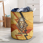 Pakhet Lion Head Laundry Basket with Claw Marks in Fiery Ancient Egyptian Motif