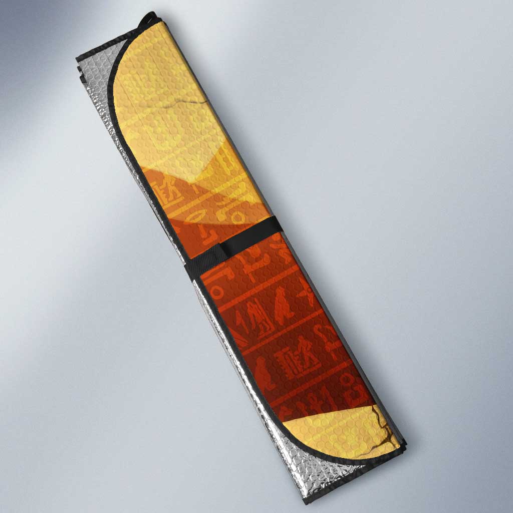Pakhet Lion Head Auto Sun Shade with Claw Marks in Fiery Ancient Egyptian Motif