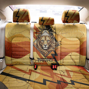 Pakhet Lion Head Back Car Seat Cover with Claw Marks in Fiery Ancient Egyptian Motif