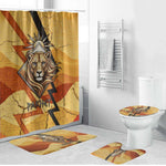 Pakhet Lion Head Bathroom Set with Claw Marks in Fiery Ancient Egyptian Motif