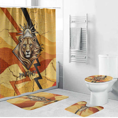 Pakhet Lion Head Bathroom Set with Claw Marks in Fiery Ancient Egyptian Motif
