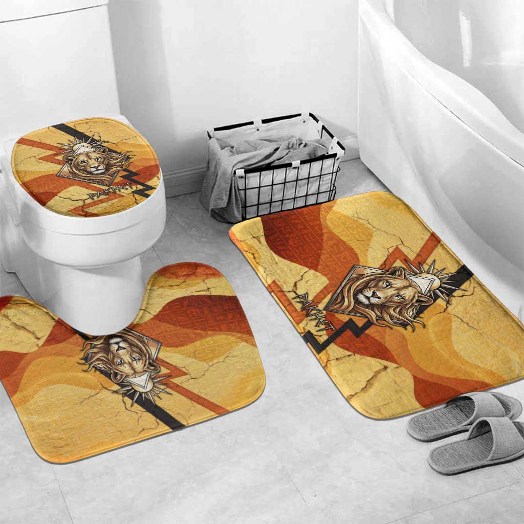 Pakhet Lion Head Bathroom Set with Claw Marks in Fiery Ancient Egyptian Motif