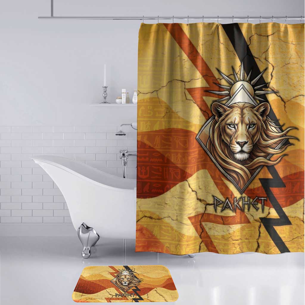 Pakhet Lion Head Bathroom Set with Claw Marks in Fiery Ancient Egyptian Motif