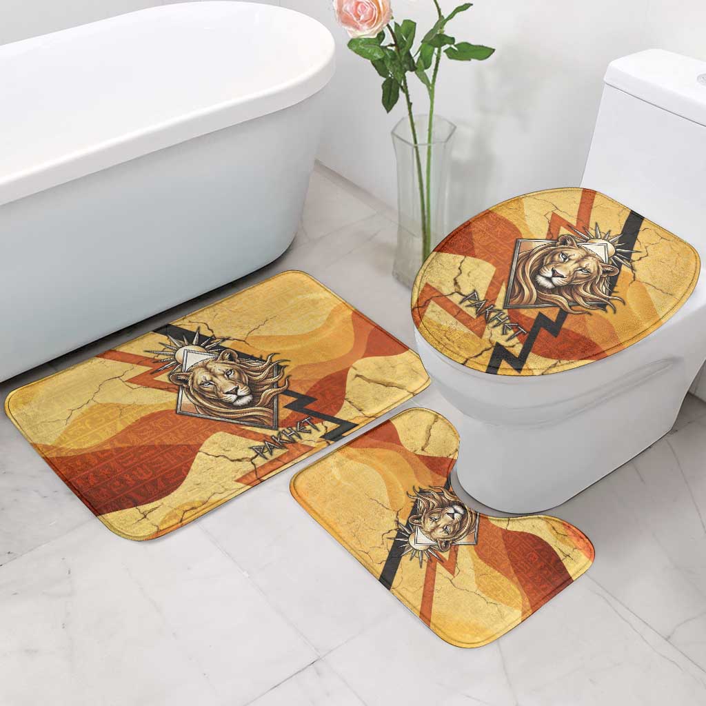 Pakhet Lion Head Bathroom Set with Claw Marks in Fiery Ancient Egyptian Motif