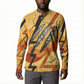 Pakhet Lion Head Button Sweatshirt with Claw Marks in Fiery Ancient Egyptian Motif
