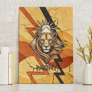 Pakhet Lion Head Canvas Wall Art with Claw Marks in Fiery Ancient Egyptian Motif