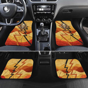 Pakhet Lion Head Car Mats with Claw Marks in Fiery Ancient Egyptian Motif