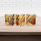 Pakhet Lion Head Ceramic Mug with Claw Marks in Fiery Ancient Egyptian Motif