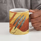 Pakhet Lion Head Ceramic Mug with Claw Marks in Fiery Ancient Egyptian Motif