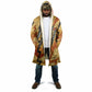 Pakhet Lion Head Cloak with Claw Marks in Fiery Ancient Egyptian Motif