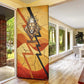 Pakhet Lion Head Door Cover with Claw Marks in Fiery Ancient Egyptian Motif