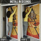 Pakhet Lion Head Door Cover with Claw Marks in Fiery Ancient Egyptian Motif